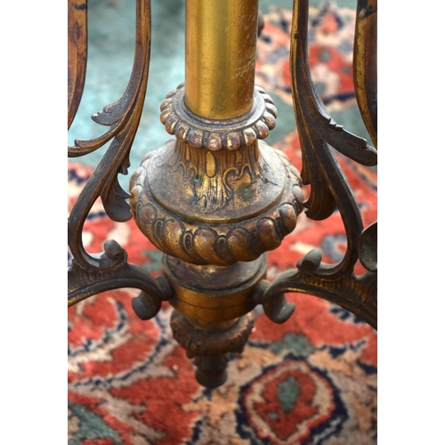 3095 - 19th Century English (in a French style) marbled top Table with Bronze legs.  147cm x 51cm