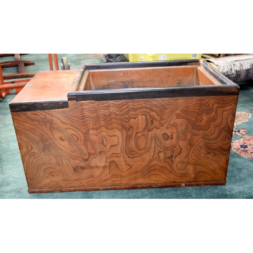 3096 - Japanese copper lined wooden travelling Food Storage Box with 5 drawers.  40cm x 75cm