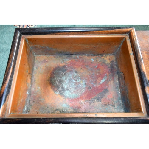 3096 - Japanese copper lined wooden travelling Food Storage Box with 5 drawers.  40cm x 75cm