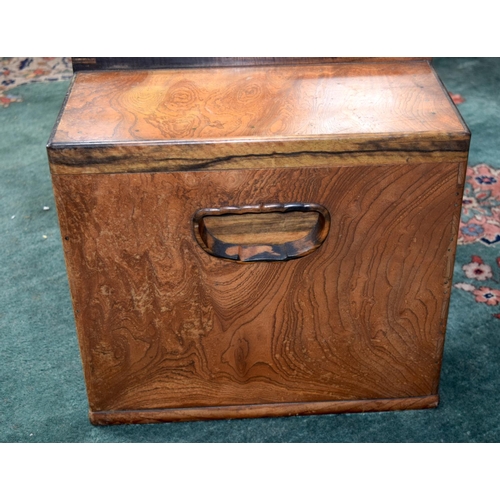 3096 - Japanese copper lined wooden travelling Food Storage Box with 5 drawers.  40cm x 75cm