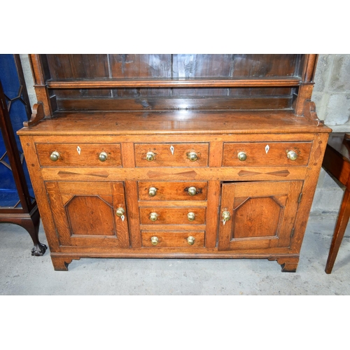 3100 - Arts and Crafts Dresser with 18th C base.  211cm x 152cm