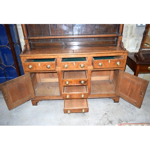 3100 - Arts and Crafts Dresser with 18th C base.  211cm x 152cm