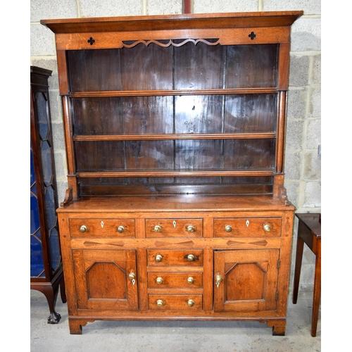 3100 - Arts and Crafts Dresser with 18th C base.  211cm x 152cm