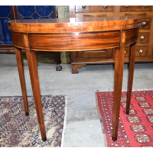 3101 - George III Half moon Folding Table.  72cm x 84cm