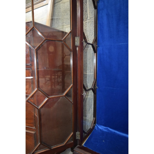 3102 - A George III Style Double glass fronted, velvet lined  Display Cabinet.  183cm x 108cm