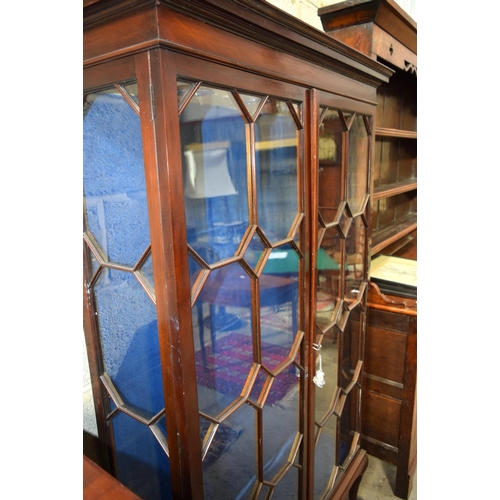 3102 - A George III Style Double glass fronted, velvet lined  Display Cabinet.  183cm x 108cm