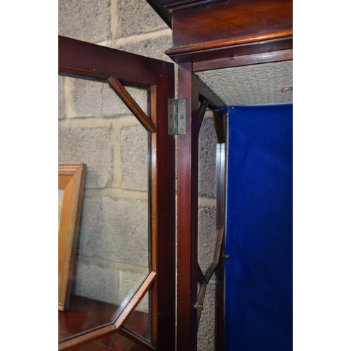 3102 - A George III Style Double glass fronted, velvet lined  Display Cabinet.  183cm x 108cm