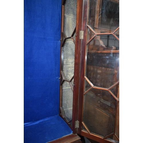 3102 - A George III Style Double glass fronted, velvet lined  Display Cabinet.  183cm x 108cm