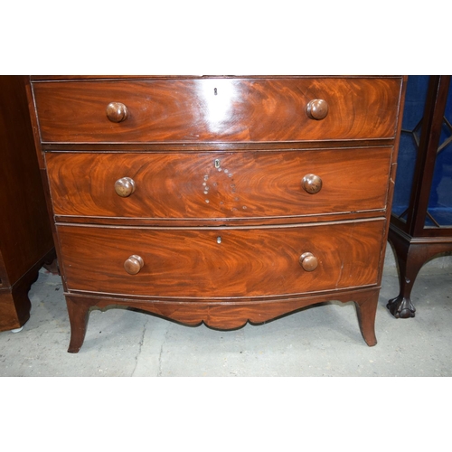 3103 - Circa 1850 Chest of Drawers with cross banding to top 5 drawers.  113cm x 105cm