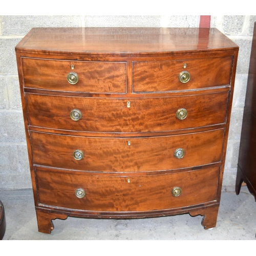 3104 - Early 19th Century  5 drawer Chest of Drawers.  108cm x 102cm