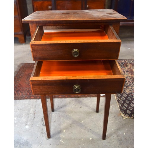 3106 - Small 2 drawer Side Table with brass handles.  73cm x 42cm