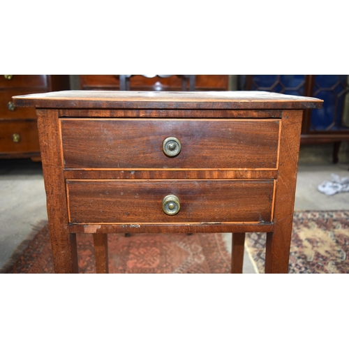 3106 - Small 2 drawer Side Table with brass handles.  73cm x 42cm