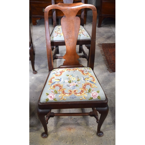 3109 - Six Queen Anne style chairs, individual upholstered seats. (6)