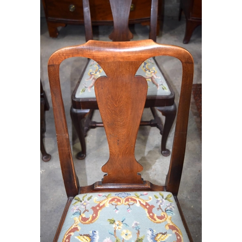 3109 - Six Queen Anne style chairs, individual upholstered seats. (6)