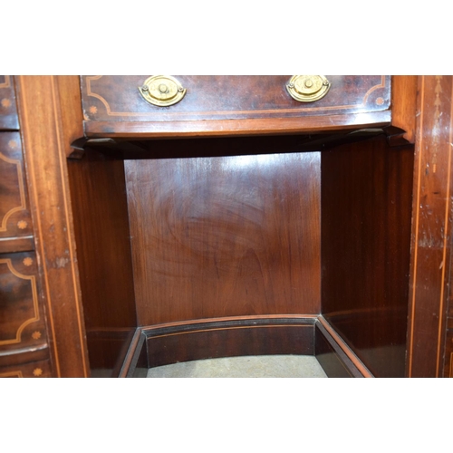 3110 - An Antique Kidney shaped Desk with glass top, once owned by Sir John Lubbock who was elected to Parl... 