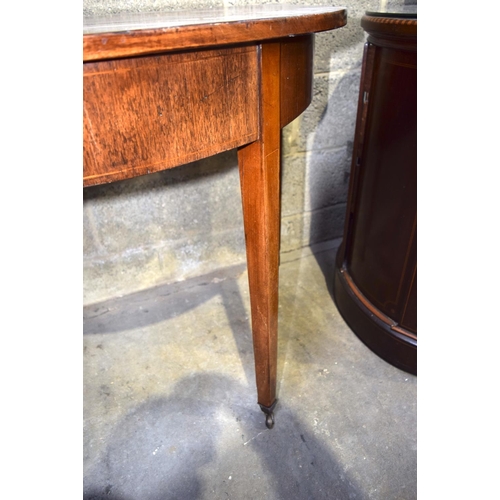 3112 - George III half moon shaped Side Table.  77cm x 98cm