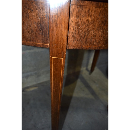 3112 - George III half moon shaped Side Table.  77cm x 98cm