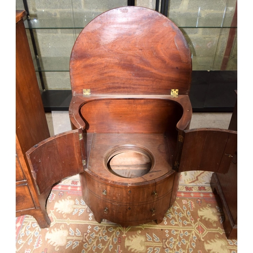 3118 - A Regency half moon Wooden Commode Chest  72cm x 68cm