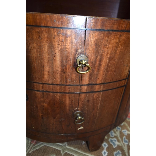 3118 - A Regency half moon Wooden Commode Chest  72cm x 68cm