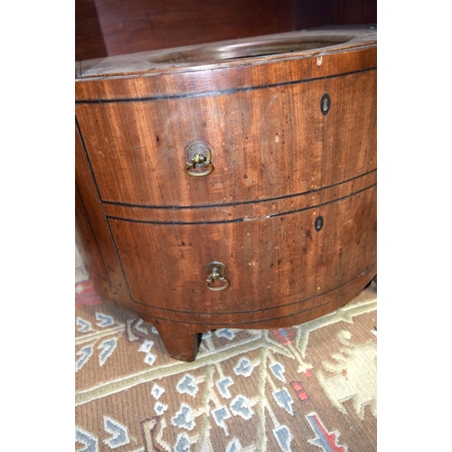 3118 - A Regency half moon Wooden Commode Chest  72cm x 68cm