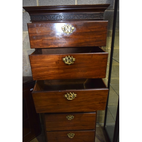 3120 - George III mahogany 6  drawer Chest.  174cm x 69cm