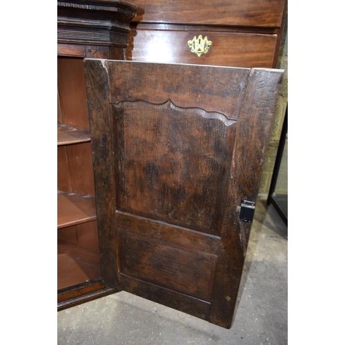 3121 - An 18th C Oak hanging Cupboard.  97cm x 79cm