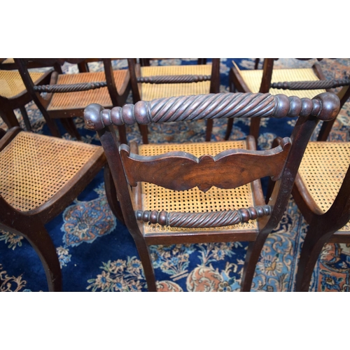 3124 - 12 Regency Dining Chairs with wicker seats