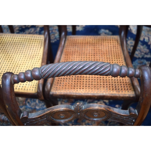 3124 - 12 Regency Dining Chairs with wicker seats