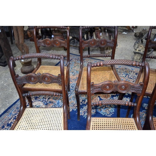 3124 - 12 Regency Dining Chairs with wicker seats