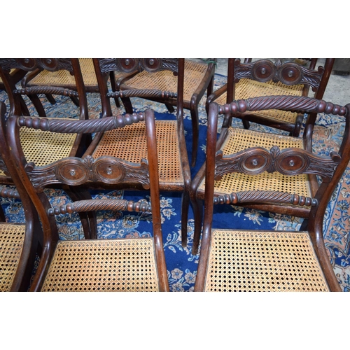 3124 - 12 Regency Dining Chairs with wicker seats