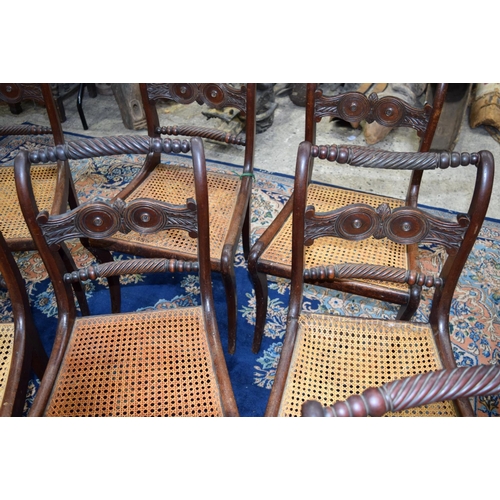 3124 - 12 Regency Dining Chairs with wicker seats