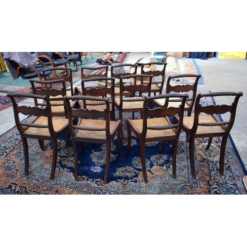 3124 - 12 Regency Dining Chairs with wicker seats