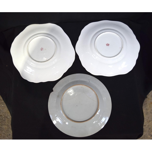 3127 - Large Japanese dish and 3 other plates.  largest 40cm diameter