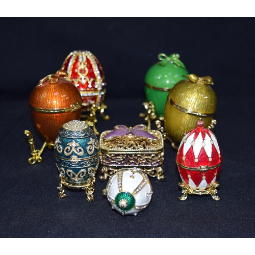 3129 - Collection of enamelled eggs  qty