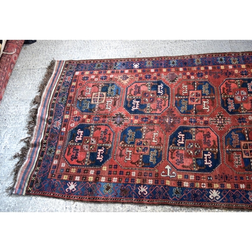 3144 - An Antique Caucasian Talish red ground rug.  330cm x 163cm