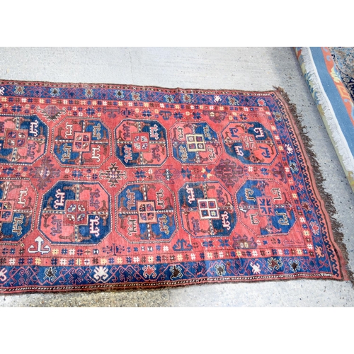 3144 - An Antique Caucasian Talish red ground rug.  330cm x 163cm