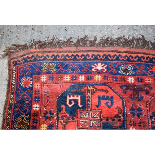 3144 - An Antique Caucasian Talish red ground rug.  330cm x 163cm