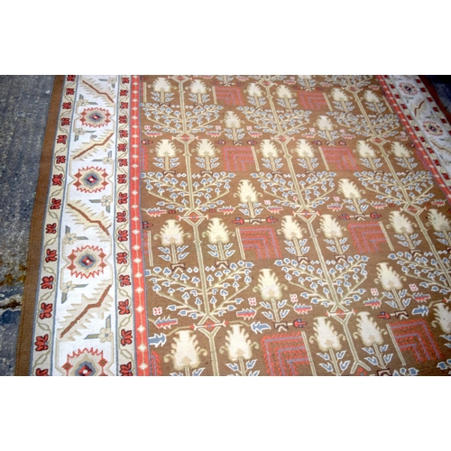 3151 - Large braided flat woven Tree of life rug.  246cm x 362cm