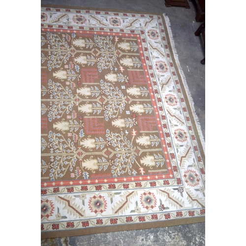 3151 - Large braided flat woven Tree of life rug.  246cm x 362cm