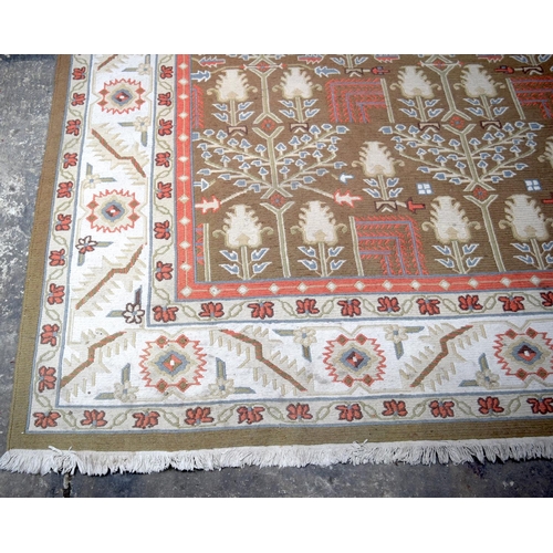 3151 - Large braided flat woven Tree of life rug.  246cm x 362cm