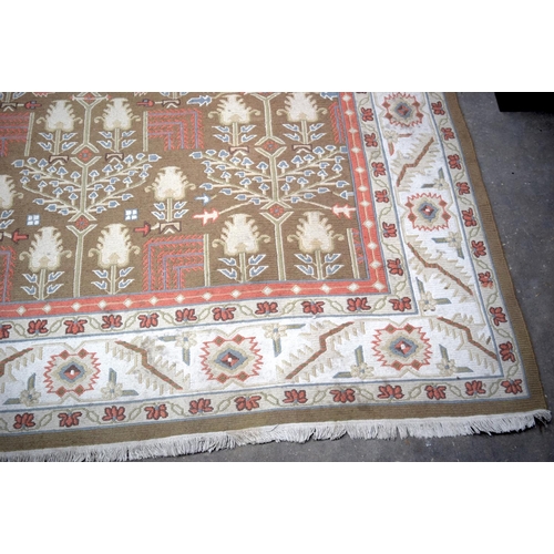 3151 - Large braided flat woven Tree of life rug.  246cm x 362cm