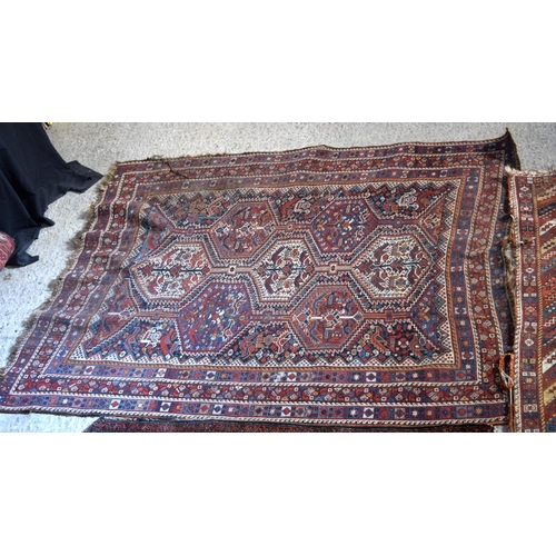 3152 - Pair of Turkman rugs plus smaller Rug.  largest 201cm x 154cm (3)