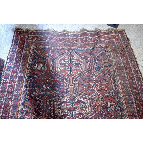 3152 - Pair of Turkman rugs plus smaller Rug.  largest 201cm x 154cm (3)