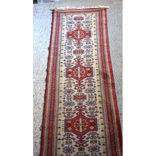 3154 - A Persian runner.  353cm  x 74cm