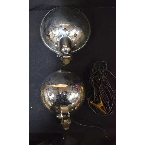 3169 - Two vintage car headlights (one Lucas)