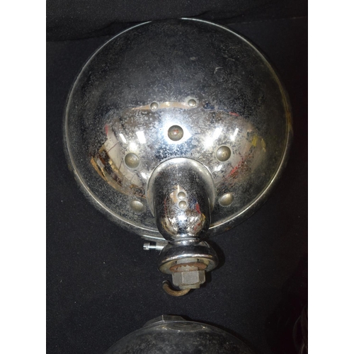 3169 - Two vintage car headlights (one Lucas)