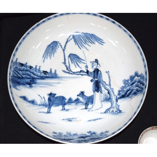 3177 - Two blue and white Chinese dishes and small tea bowl (3)