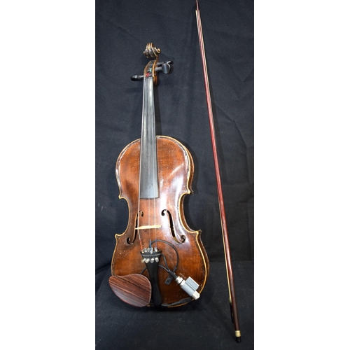 3216 - A cased Violin with amplification fittings