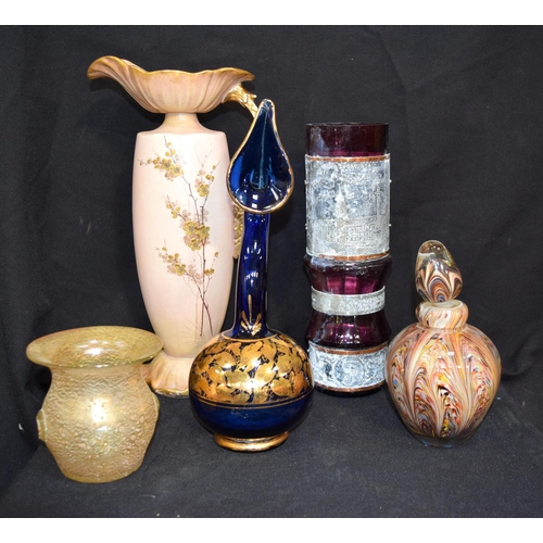 3217 - Large collection of coloured glass, decanters and porcelain (2)