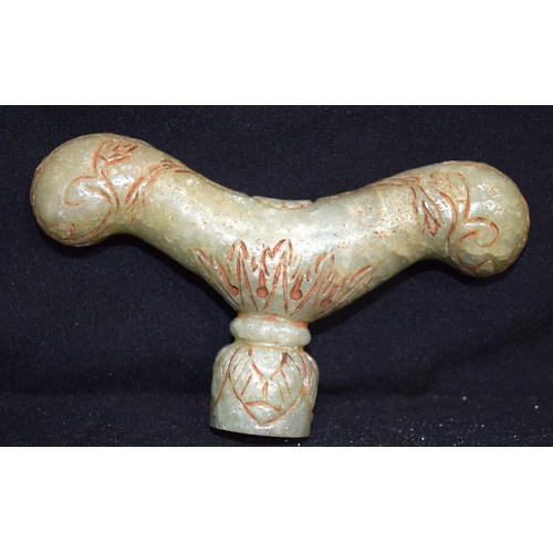 3221 - A  jade dagger handle.  15 cm